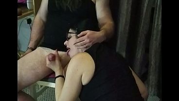 Nerdy Redhead Milking Submissive Cock