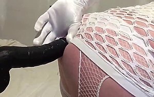 Misty fucks huge black dildo