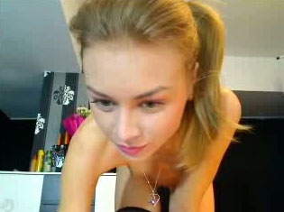 Outrageous blonde hot teenie on webcam flashing pussy