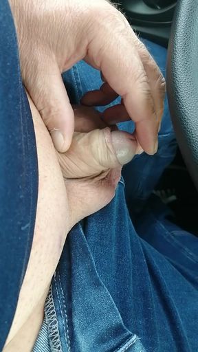 Small shows off in the car in a parking lot