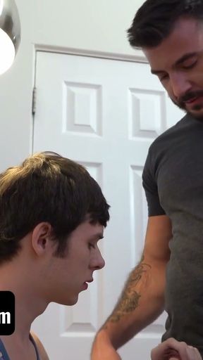 Stepdad Walks In On His Stepson Softly Caressing His Cock - FamilyDick   Clip 1