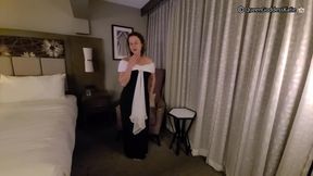 Formal dress and Full back panty tease SFW