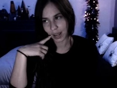 Cute curly brunette solo webcam masturbation
