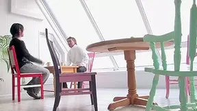 Adorable Japanese maid moans while a bunch of dudes pound her