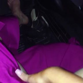 Dave&amp;Mya - Mya fingers herself in the car on her way back from a party