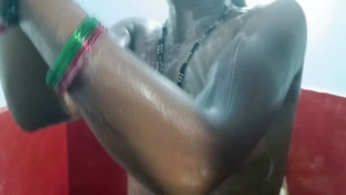 Indian Village wife homemade Bathing