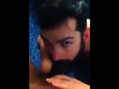 Perfect sucking of huge black cock