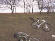 Our bike ride turned into a sweet blowjob with cum in mouth - MiraDavid