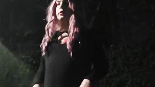 Outdoor walk in Undergarments in the Park Crossdresser Juvia Jolie