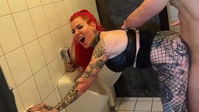 Hot Babe Gets Hard Anal In Men Toilet During Risky Public Fuck