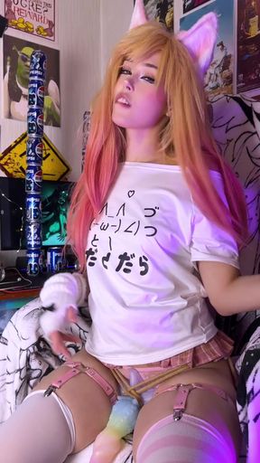Futuristic anime catgirl