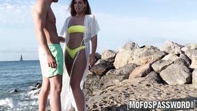 ”Latin MILF Valeria Fuentes is ravaged on the beach & filmed”