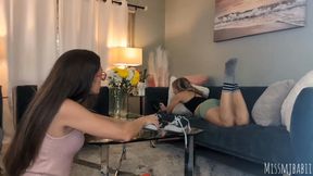 Astrid being sneaky smelling unaware MJ s socks