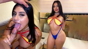 Colombian Latina takes big cock deep in POV roleplay