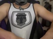 Euro Pup Teases You With His Big Dick Through Singlet