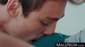 MaleNoir.com - Latino Mateo Fernandez sucks cock and spreads for big white dick