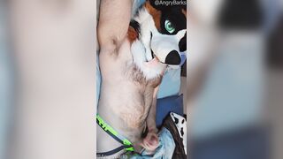 PRAISE KINK! @AngryBarks displays you how to take care of your morning trouser snake.