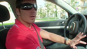 Hawt dilettante gal bent over the car and screwed untill ejaculation