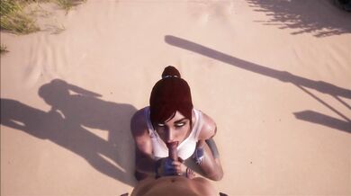 Thicc redhead domina drowns skinny loser in her tits and cum