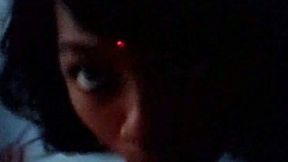Cute ebony college slut Bella sucks my white cock like a pro