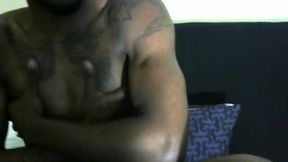 Tattooed Ebony Guy Shows Off His Booty