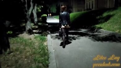 Naked walks in the city at night. Full version. In pantyhose and without. Many witnesses.
