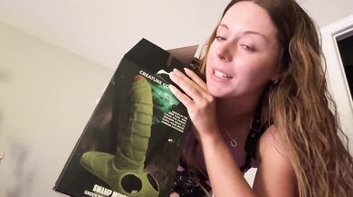 Nadia Foxx Gushed as a Monster Cock Dildo Made Her Cum While Reading