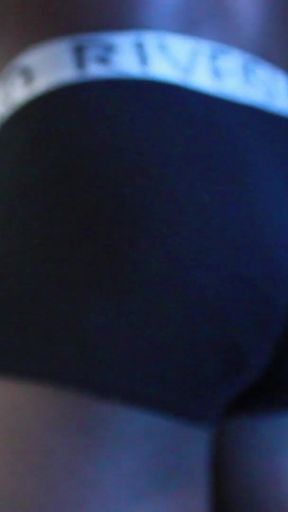 Black Stud Showing off Underwear and Gooning, Getting Hard and Showing Muscle Butt and BBC