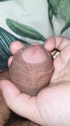 No gloves,  just handjob in bed from slutty step mom