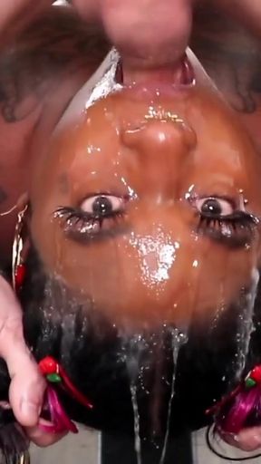 Super Sloppy Facefucking and Hard Deepthroat Throatpie   Clip 1