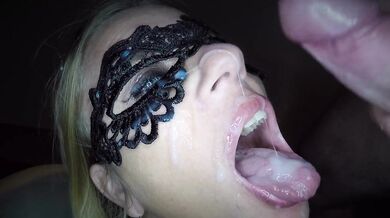 Dutch blond babe masked facial compilation