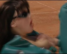 Fisting anal foursome on the tennis court with stunning German dolls