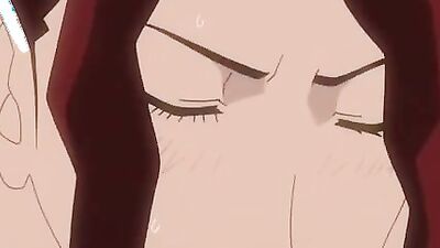 Big-titted MILF gets a hardcore facial in this hot hentai video