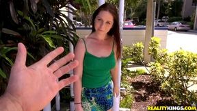 Sweetheart with big boobs Autumn rides on a pretty long dick