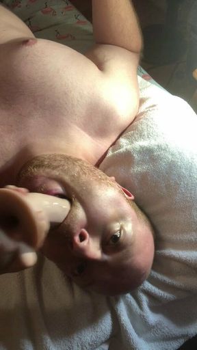 Deep throat lot of dildo