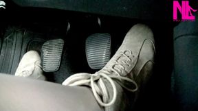 Driving and Pedal Pumping in Suede Soft Flat Boots