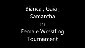 BIANCA , SAMANTHA , GAIA ( NEW GIRL ) IN FEMALE WRESTLING