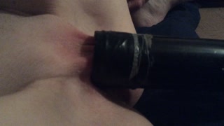 Getting my pussy sucked on with a vacuum cleaner until it swells up