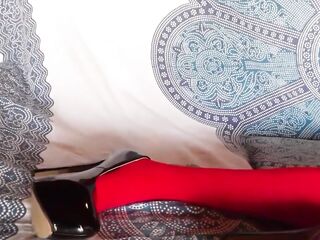 My wife&#039;s gorgeous legs. Compilation of high heels, hose and microskirt