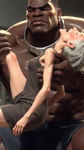 Granny Moaning in Pleasure - Strong Black Man Sucking Her Feet