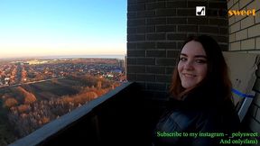 минет на балконе 20 этажа. красивый вид и много спермы)