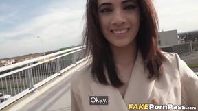 ”Hooking up with this titty brunette Emily Pink leads me to burst my cum”