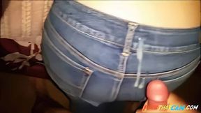 American Brunette in Jeans Cums on Webcam
