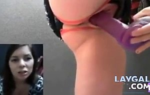 Girl dildoing in the shop