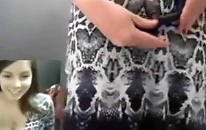 Girl dildoing in the shop