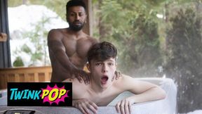 TWINKPOP - Braxton Cruz Gets A Hand-job In The Steaming Bath, Then Smashes A Twunk In Doggy-style