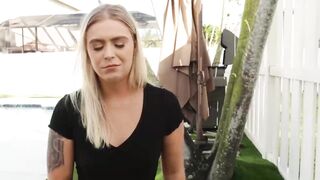 Blonde teen Krissy Knight is so wet from having a fat dick inside her