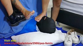 CLEOPATRA TEACHING ANNY HOUSE AND MARCELA SCHULTZ HOW FOOT DOMINATE A MALE SLAVE