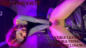 Extreme Double Anal Fisting in Leather Birds Eye ft Mistress Lunatika Slave Maz Morbid @mazmorbidfetish #femdom #latex #fisting