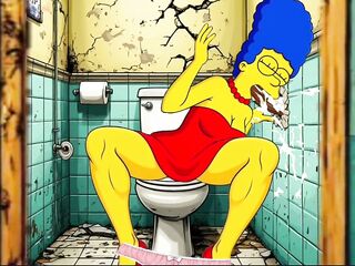 Married Housewife Gets Drilled In A Public Immodest Restroom. Toon. Simpsons Parody.
